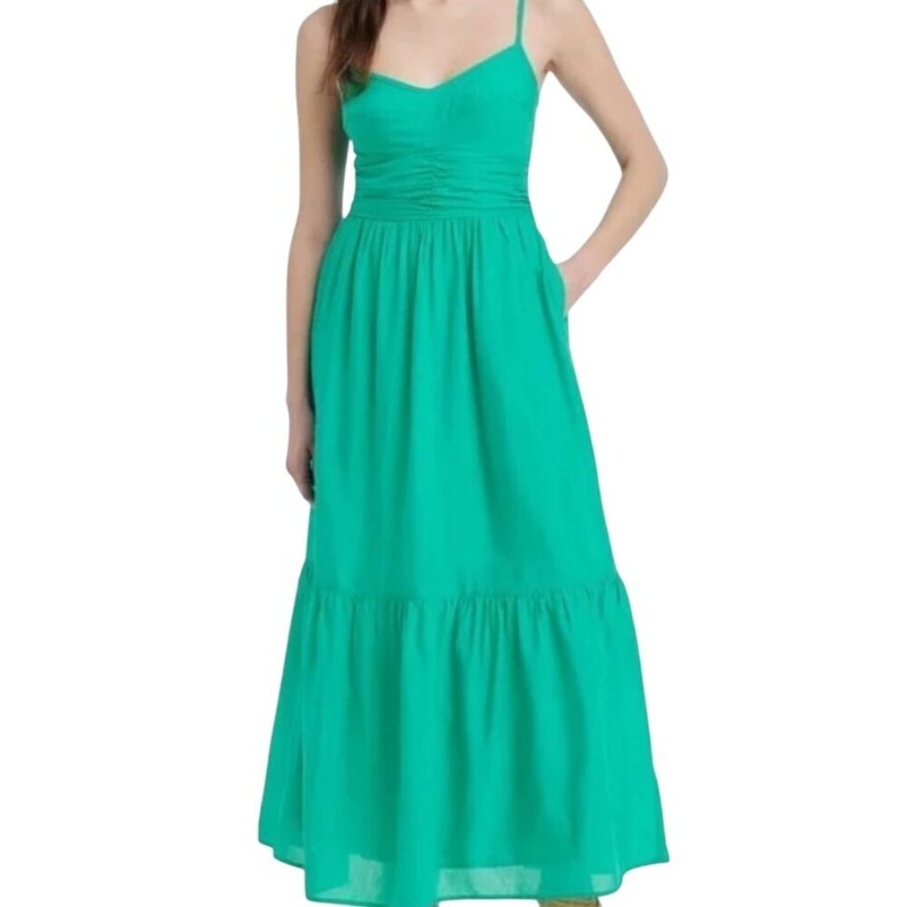 Universal Thread Maxi Sundress XXL 2XL Peasant Kelly Green Tiered Ruffle Peasant